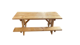 # Peuter picknicktafel geschuurd,  onbehandeld. 120x82x50 cm  (lxbxh)