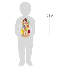 Houten ijsjes, inclusief verkoopstandaard