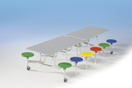 Spaceflex 12 zitplaatsen, melamine tafelblad, zithoogte 46 cm