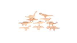 Houten dinosaurussen, 10 stuks