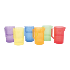 Tickit doorschijnende kleuren schenkkannen, set van 6