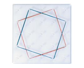 Geoborden vierkant, 8 stuks en 265 elastieken
