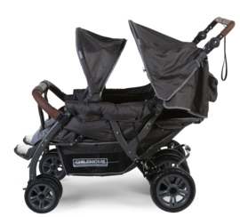 # Quadruple, 4-persoons kinderwagen incl. regenhoes, beschermhoes en automatisch remsysteem