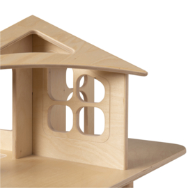 Houten poppenhuis blank