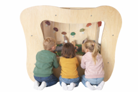 # Organisch gevormde Thema-kijkkast, decor berken