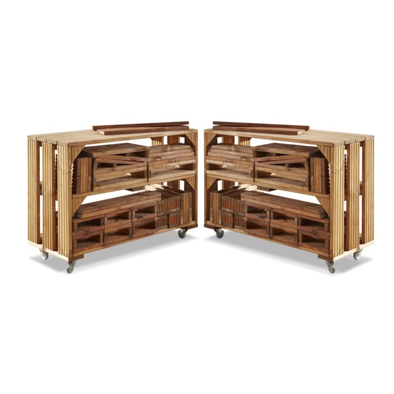 Grote constructie bouwblokken set, incl.2 trolleys