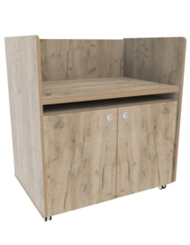 # Verrijdbare aankleedtafel berken/Grey Craft Oak decor, 100 cm breed