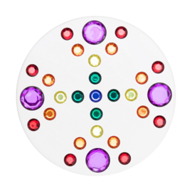 Glinsterende tol met diamanten, wit