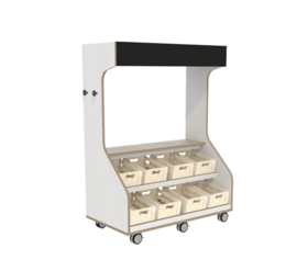 Winkel marktkraam inclusief 8 kratjes