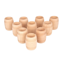 Tickit natuurlijke houten tonnen, set van 10