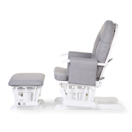 Gliding chair canvas grijs met voetenbank