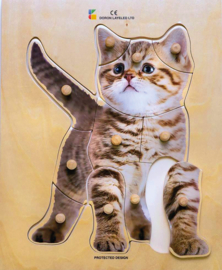Houten puzzel, realistische kat