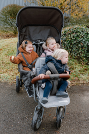 Triplet wandelwagen antraciet met regenhoes