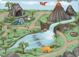 Fluweelzacht speeltapijt Dinoworld (130 x 180 cm)