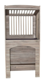 # Enkele verhoogde box van hpl Grey Craft Oak decor