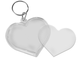 Sleutelhangers met plastic houder, hartvormig