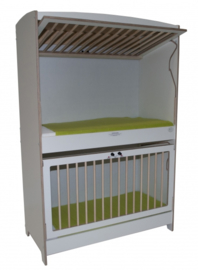 # Duoslaper Top-line met kantelhek en zelfsluitslot HPL wit