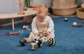 Baby patroonballen contrasterend zwart/wit, set van 6