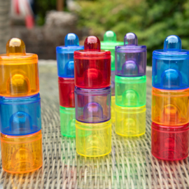 Tickit set doorschijnende kleurpotjes, set van 18