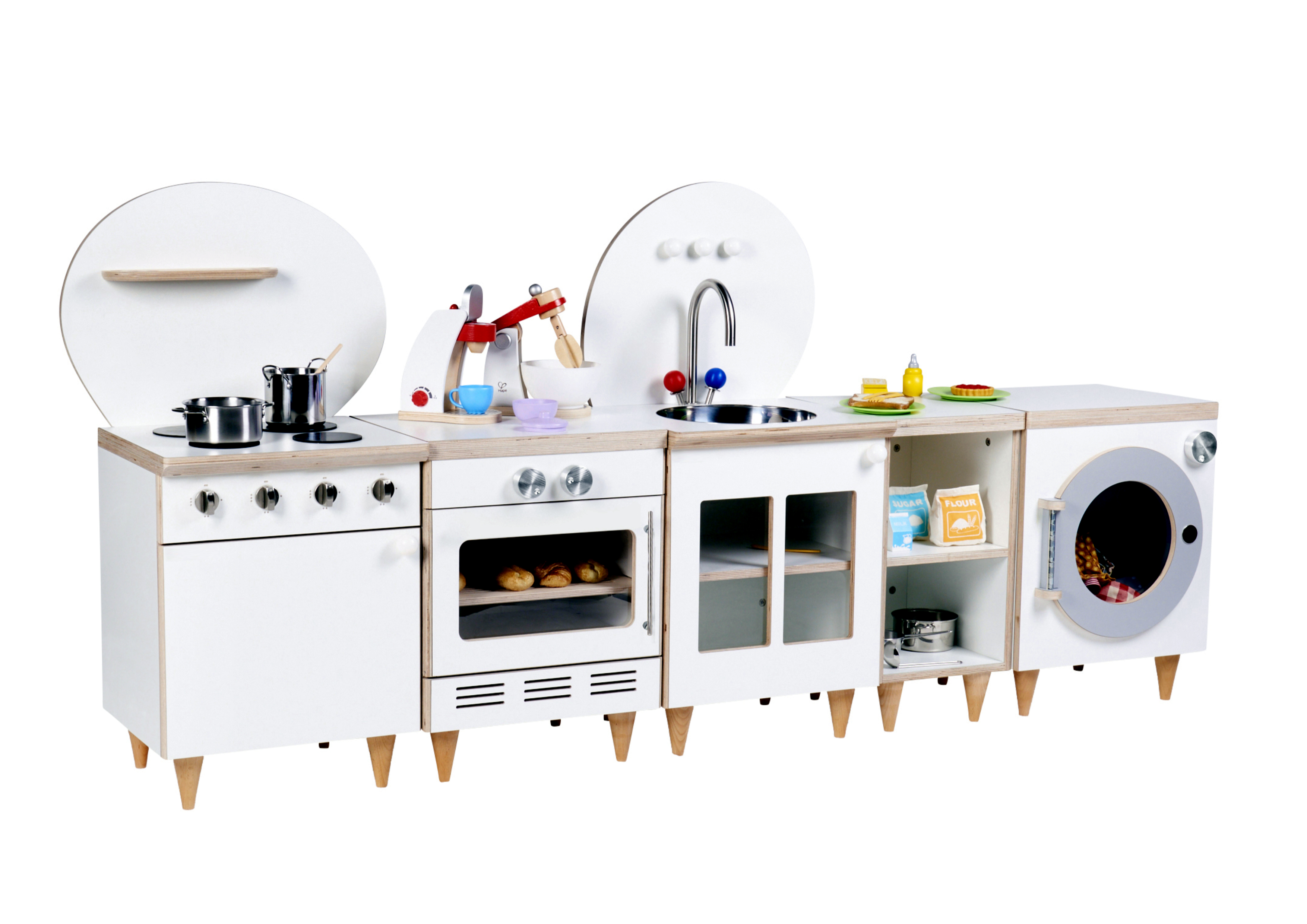 Complete moderne keukenopstelling wit