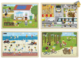 Puzzel Buitenleven 28-delig, 4 stuks