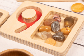 Tactiele nummer trays 1-9 van hout