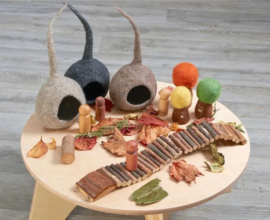 Vilten huisjes, set van 3