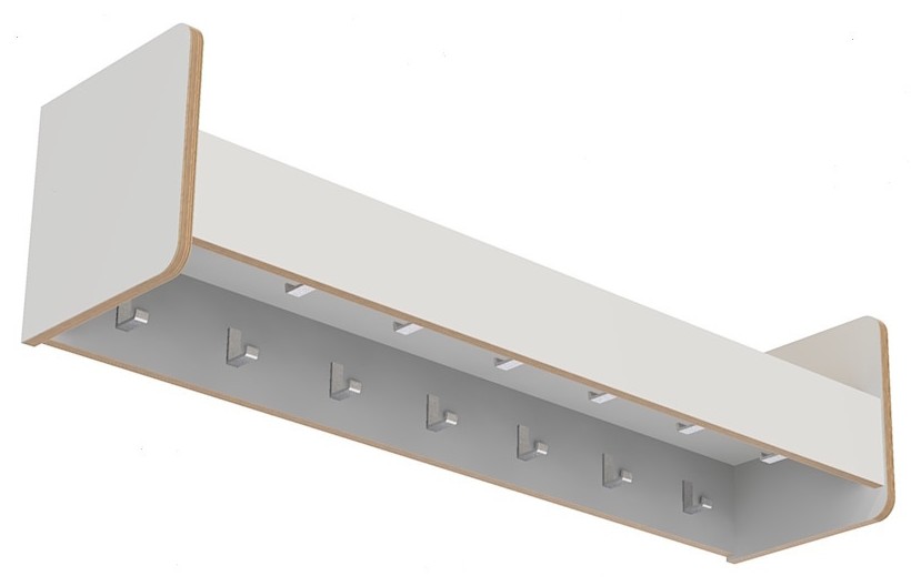 Kapstok legplank 120cm 12 haken
