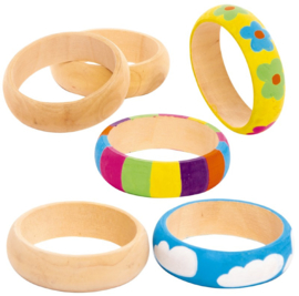 Houten armbanden, 4 stuks