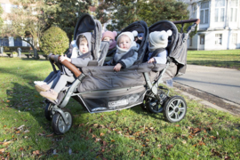 # Sixseater, 6-persoons kinderwagen incl. regenhoes, beschermhoes en automatisch remsysteem