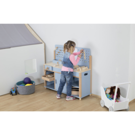 Kinderwerkbank met achterwand
