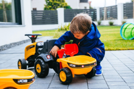 Looptractor met aanhanger en acc. geel