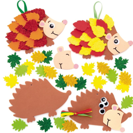 Foam egels met herfstbladeren, set van 5 ass.