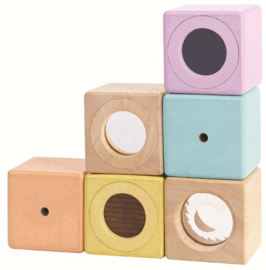 Houten blokken pastel