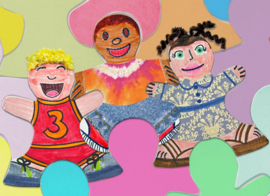 Puzzelstukken van kinderfiguren,  set van 24
