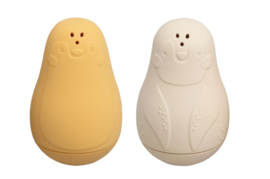 Set van 2 tuimel pinguïns - oker/warm linen