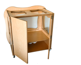 # Organisch gevormde Thema-kijkkast, decor berken