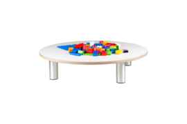 # Bouwplateau rond berken/wit hpl 15 cm hoog