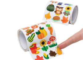 Stickers herfst, woodland, 600 stickers op een rol