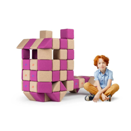 JollyHeap set Educational, 100 stuks magnetische blokken (2 vormen)