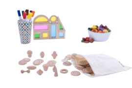 Tickit houten schatten voel & combineer set, 36-delig