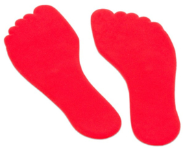 Vloermarkeringen voeten rood, 10 stuks