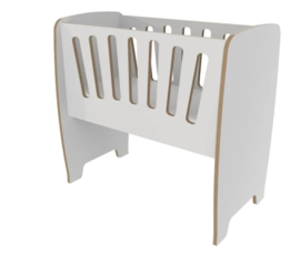Wiegje babybed berken/wit