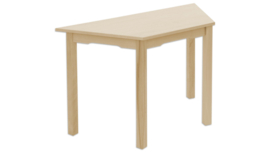 Houten  tafel trapezium, 120 x 60/60