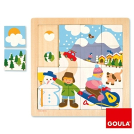 Puzzel deel - geheel - Winter, 16-delig