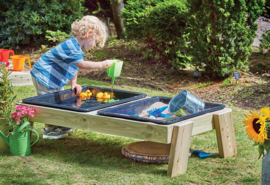 Lage zand water tafel met deksels