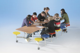 Spaceflex 12 zitplaatsen, melamine tafelblad, zithoogte 41 cm