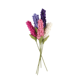 Set van 5 vilten hyacinten, assorti  Fairtrade