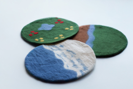 Vilten decor/thema matten - Set van 3