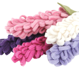Set van 5 vilten hyacinten, assorti  Fairtrade
